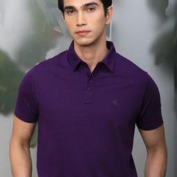 Rare Rabbit Purple Regular Fit Stripes Polo T-Shirt-image-31