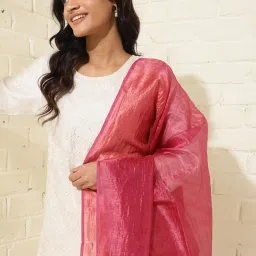 Fabindia Red Woven Pattern Dupatta image 5