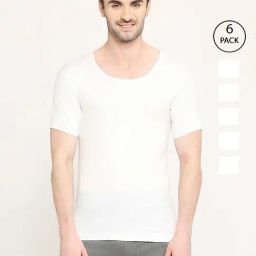 VIP White Snug Fit Vest - Pack of 6-image-68