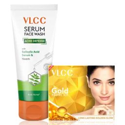 VLCC Gold Facial Kit & VLCC Serum Face Wash Acne Defense Combo-image-5