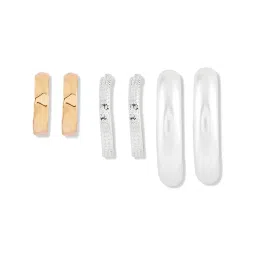 Zaveri Pearls Gold & Silver Tone Set of 3 Contemporary Semi-Hoop Earrings-ZPFK17702 image 5