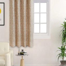 Saral Home Beige Cotton Window Curtain-40