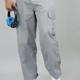 SILISOUL Men Relaxed Loose Fit Cargos Trousers-picture-0