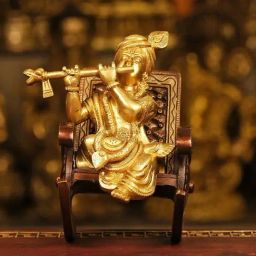 Ekaa Handicrafts Gold Brass Prabhu Shri Ram Lala On Rocking Chair Two Tone-image-19