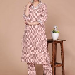 Dwijupal Women Striped Regular Pure Cotton Kurta with Palazzos-33