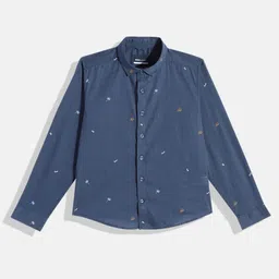 M&H Juniors Boys Conversational Opaque Printed Pure Cotton Casual Shirt-image-11
