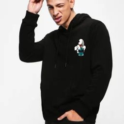 Bewakoof Black Relaxed Fit Graphic Oversized Hoodie-picture-47