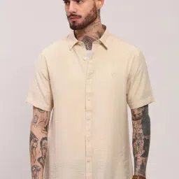 showoffff Showoff Cream Cotton Slim Fit Shirt-picture-49