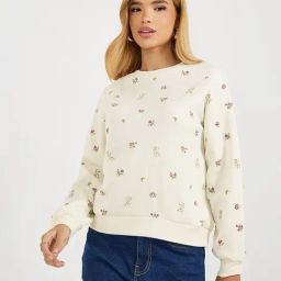 Styli Off White Floral Sweatshirt-image-94