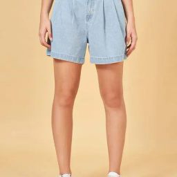 People by Pantaloons Blue Cotton Shorts-picture-37
