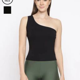 La Intimo Black Eased Elegance Camisole (Pack of 2)-image-87