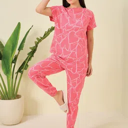 Sweet Dreams Women Printed Pyjama Set-image-36