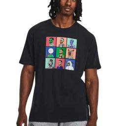 Under Armour Black Cotton Loose Fit Printed Sports T-Shirt-image-53