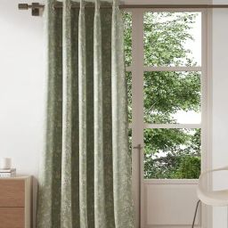 DDecor Floral Green Polyester 7 ft Door Curtain-image-91