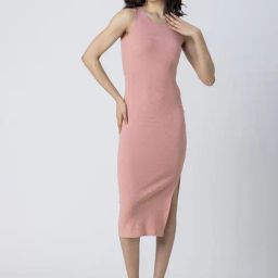 Moomaya Pink Slim Fit Bodycon Dress-picture-46