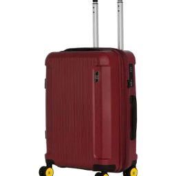 Eume Carmine Red Nomad Striped Small Carry-On Luggage-image-5