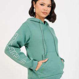 Styli Green Typography Hoodie-26