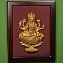 Ekaa Handicrafts Gold Brass Goddess Lakshmi Wall Hanging Frame-32