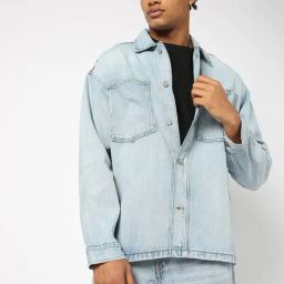 GAP Blue Relaxed Fit Solid Jacket-image-67