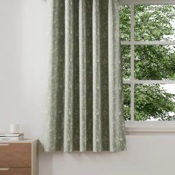 DDecor Floral Green Polyester 5 ft Window Curtain-image-1