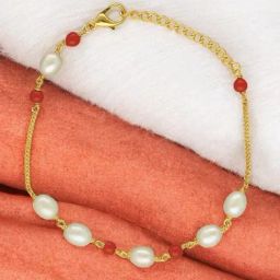 Sri Jagdamba Pearls Dayena White Pearl Charms Bracelets-image-0