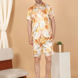 Sweet Dreams Orange Regular Fit Printed Night Suit-image-45
