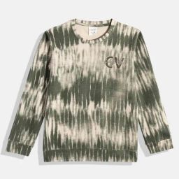 Cavio Boys Green Over Dyed Sweatshirt-image-2