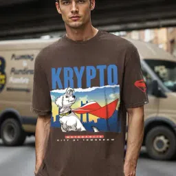 Bewakoof Brown Cotton Graphic Relaxed Fit T-Shirt-picture-47