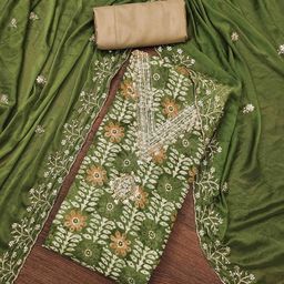 DIVASTRI Floral Embellished Unstitched Dress Material-image-82