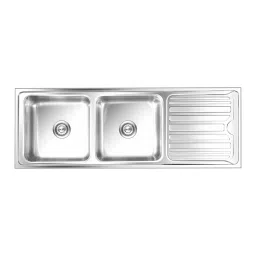 Nirali BG Kitchen Sink Silent Square Series Small 1370x510 mm (54x20 inch) Glossy Finish Stainless Steel, Luxor-image-56