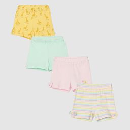 Juniors by Lifestyle Girls Pack of 4 Printed Cotton Shorts-image-1