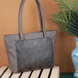 Mochi Grey PU Structured Shoulder Bag image 1
