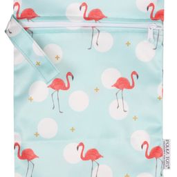 POLKA TOTS Waterproof & Reusable Wet Dry  Diaper Bag with Zipper for Travel Toiletries (20 x 25 CM Flamingo)-15