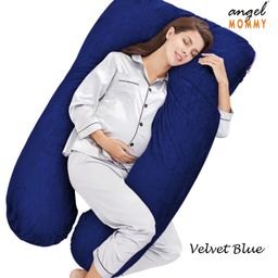 Angel Mommy Luxurious Imported Velvet U Shape Pregnancy Pillow - Blue-image-85