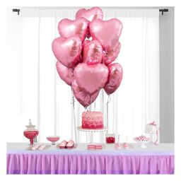 Bubble Trouble 18 Inch Heart Shaped Balloons Decoration Pink - Pack of 6-11