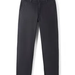 Pine Kids Cotton Elastane Woven  Full Length Solid Colour Trousers With Stretch - Black-picture-21