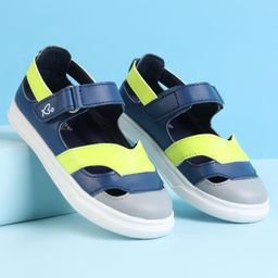 Babyoye Slip On Casual Shoes with Velcro Closure - Blue-image-76