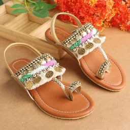 LIL PITAARA Girls Kolhapuri Footwear- Tan-picture-45