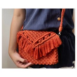 Alaaya Decor macarme sling bag- Orange-image-19