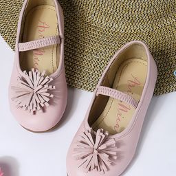 Aria+Nica Flower Detailed Party Wear Ballerinas - Pink-image-4