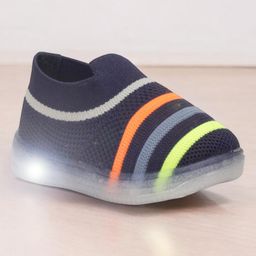 Lil Lollipop Mesh Detailed Slip On LED Shoes - Navy Blue-image-56