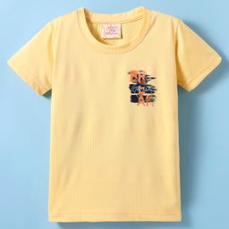 Rikidoos Half Sleeves Typography Printed Tee - Yellow-picture-3