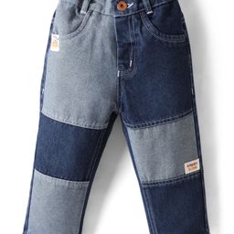 Little Kangaroos Denim Woven Cut & Sew Design Jeans - Navy Blue-picture-9