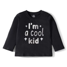 Doodle Poodle 100% Cotton Knit Full Sleeves T-Shirt With Im A Cool Kid Text Print - Black-picture-0
