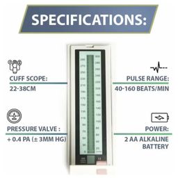 Hicks Mercury-free Digital Sphygmomanometer with LCD Display Bp Monitor (Black) image 3