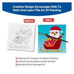 minileaves Mini Leaves Mini Canvas Art Paint DIY Kit with Wooden Essel for Beginners  set of 4 image 4