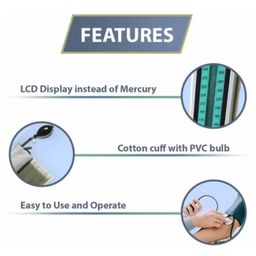 Hicks Mercury-free Digital Sphygmomanometer with LCD Display Bp Monitor (Black) image 4