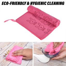 Kuber Industries Cleaning Towel | Reusable Cleaning Towel for Baby | Duster Towel for Home Cleaning | Skip Cleaning Cloth Towel with Hanging Loop | 30x40 | Pack of 3 | Multi image 4