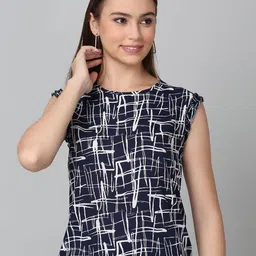Dressitude Women Printed Ruffles Sleeveless Casual Top-image-50