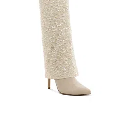 London Rag Women Sequinned Fold-Over Calf Boots-40